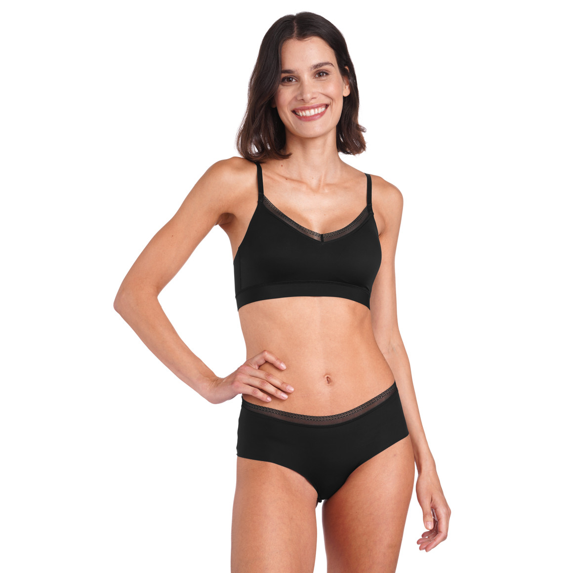 Damen Seamless-Bustier mit Spitze