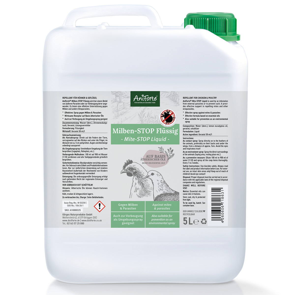 Aniforte Zubehör Aniforte Milben STOP für Hühner & Geflügel 5 Liter