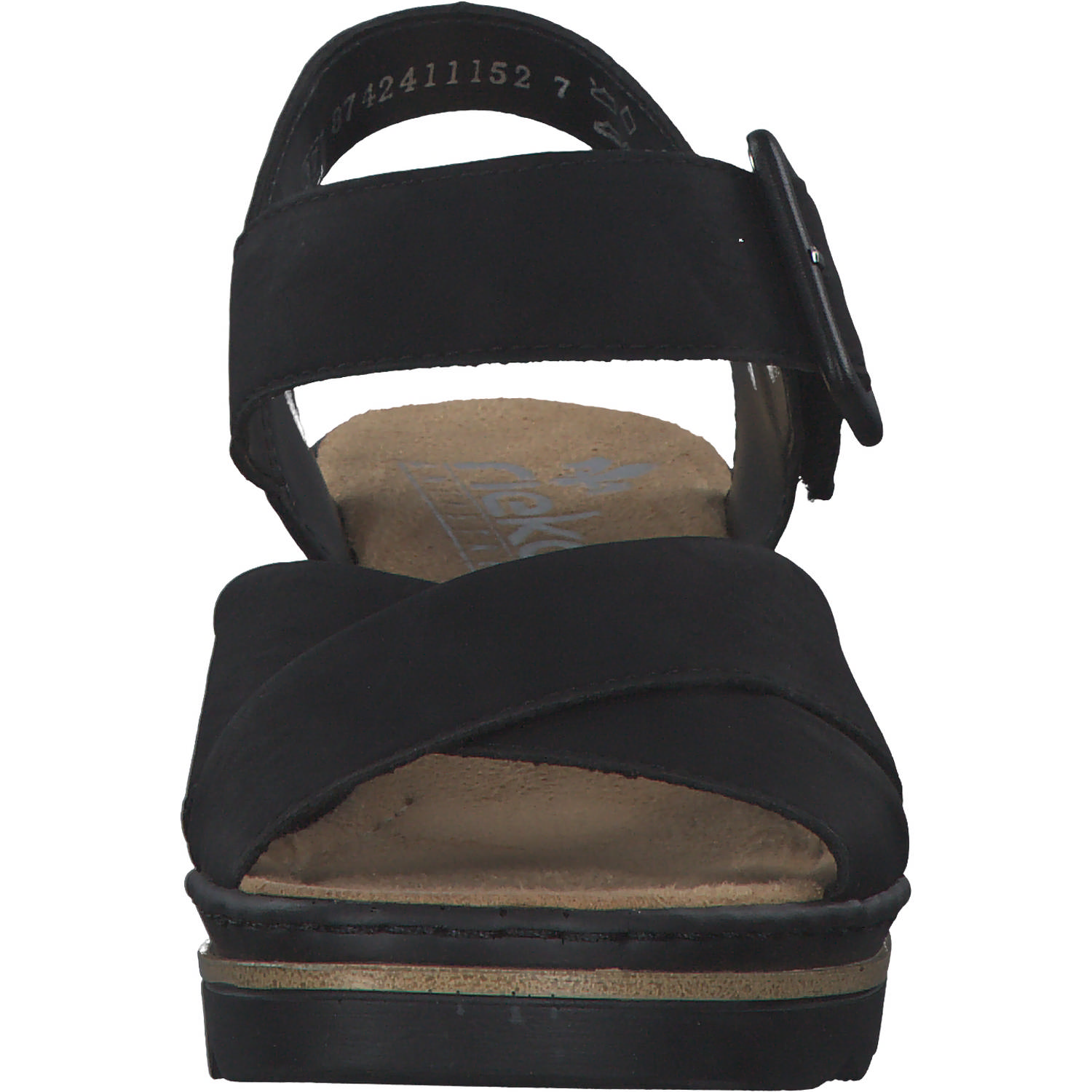 Rieker 67463, Plateau-Sandaletten, Damen, schwarz