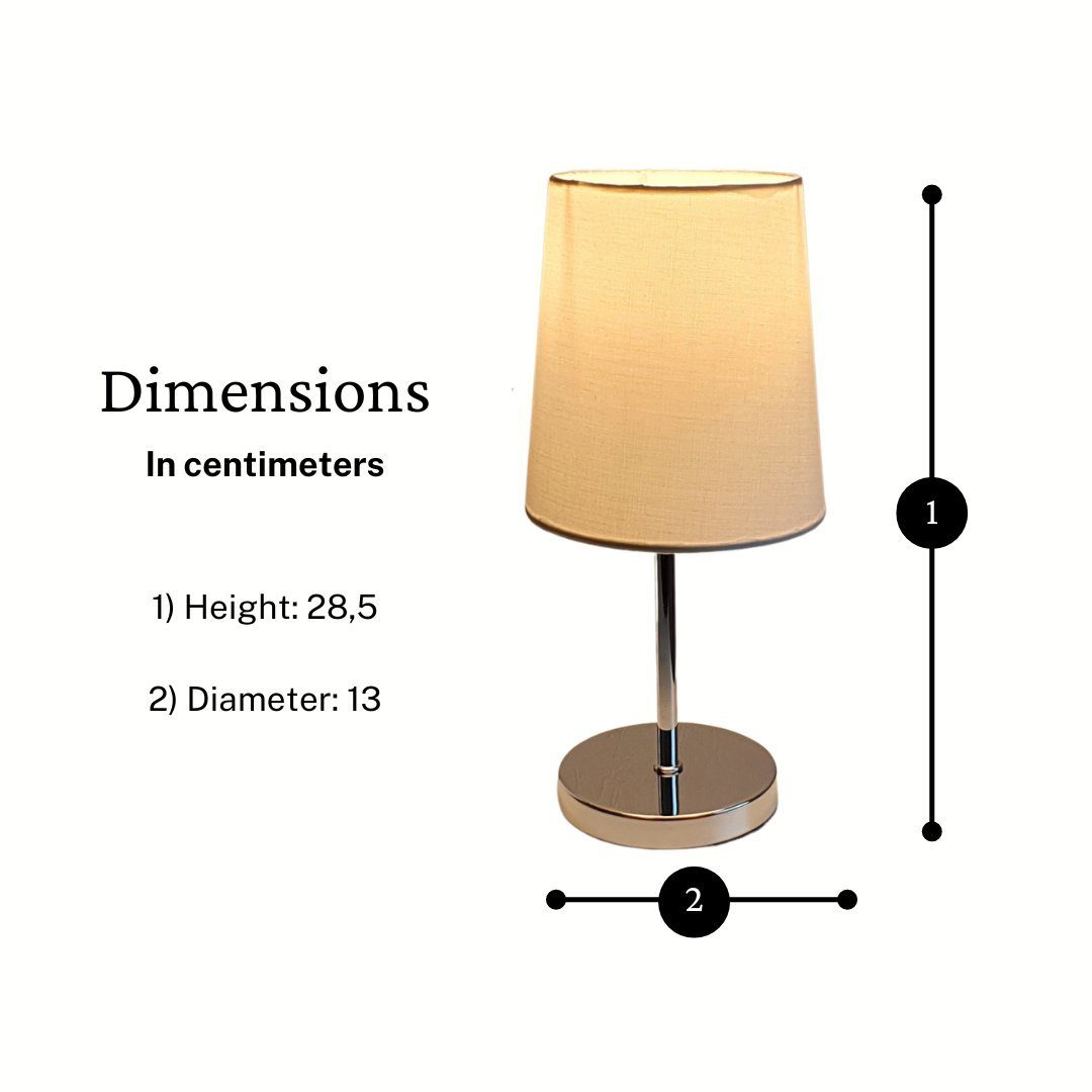 Lichthandel Hoch LED Tischleuchte Set LED Nachttischlampe Tischleuchte modern Stoffschirm incl. 3W LED, LED wechselbar, warmweiß, inklusive LED, nicht dimmbar, Doppelset