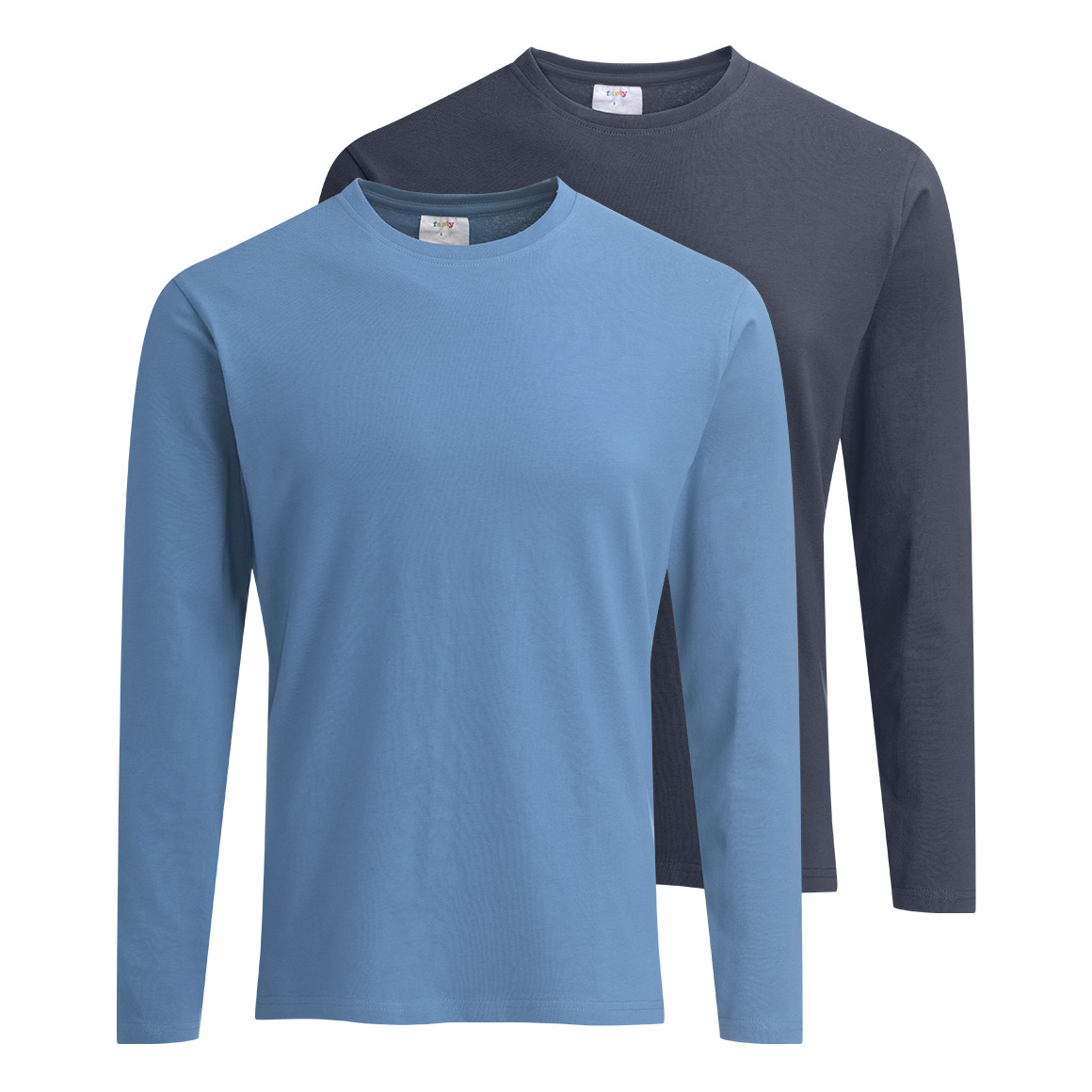 2 Herren Langarmshirts im Basic-Look