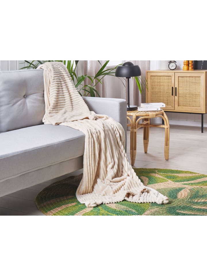 Beliani Kuscheldecke KAWERI in Beige - (W) 150 x (H) 0.5 x (L) 200 cm günstig kaufen onesize