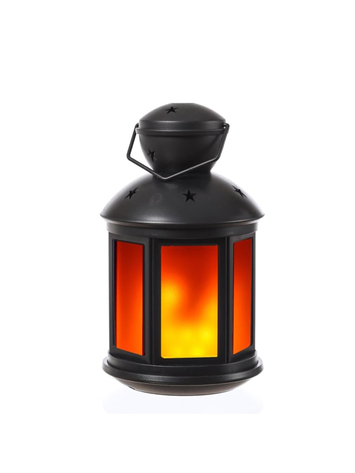 MARELIDA LED Laterne mit Flammeneffekt Batteriebetrieb H: 22cm in schwarz günstig kaufen onesize