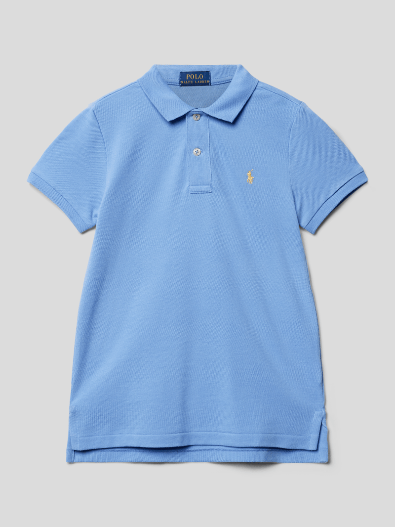 Poloshirt mit Label-Stitching in bleu