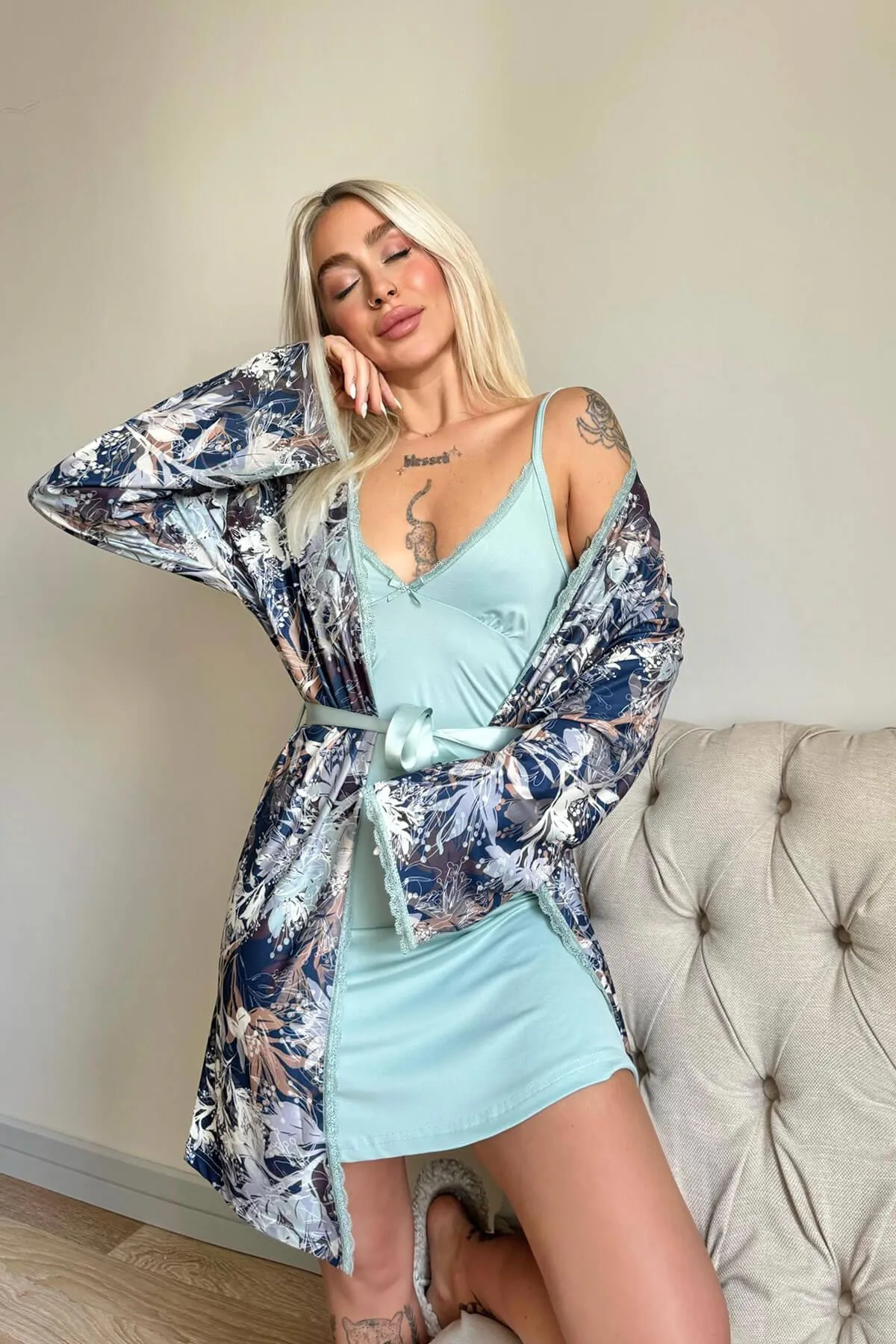 Pijamaevi  Pyjama set - Grün - Unifarben
