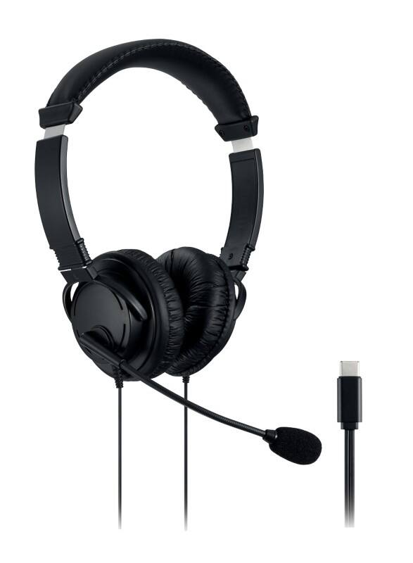 Kensington Kopfhörer K97457WW Verkabelt Over-the-Head 1,8 m USB-C Kabel Hi-Fi Noice-Cancelling Mit Mikrofon Schwarz