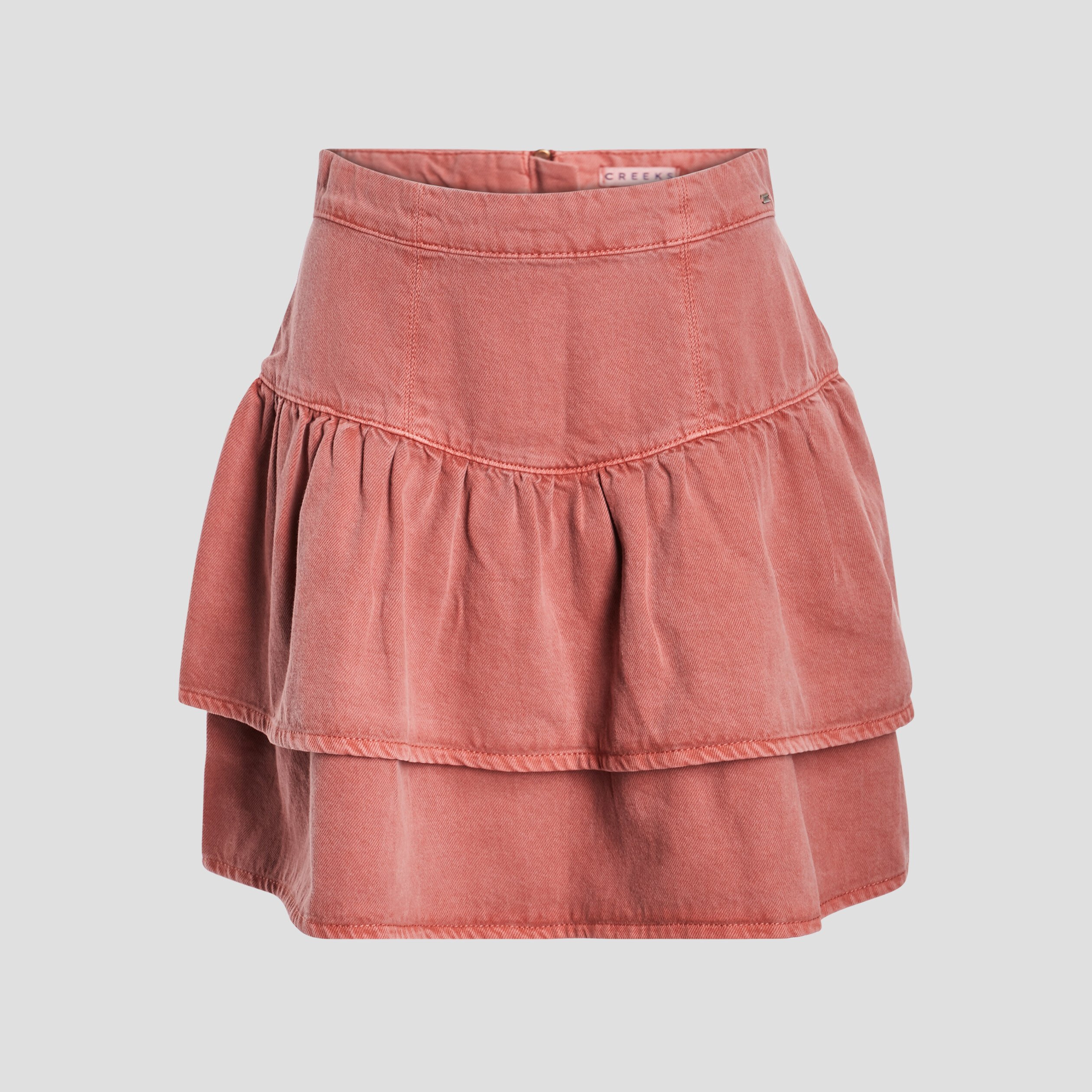 Jupe patineuse avec volants rose framboise femme | La Halle
