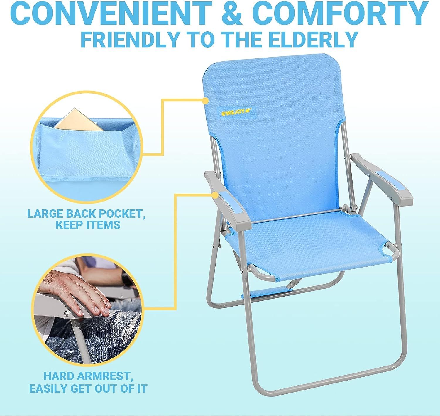 WEJOY Set von 2 Tragbare Strandstühle
