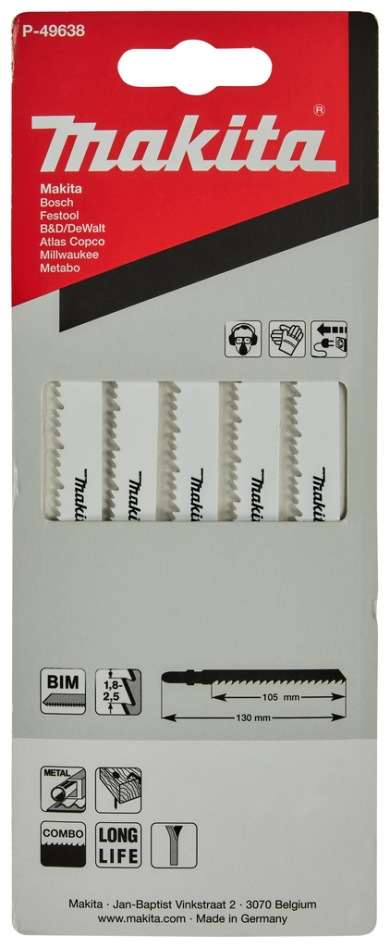 Makita Accessoires P-49638 Decoupeerzaagblad H+M 91 mm T345XF 5 Stuks