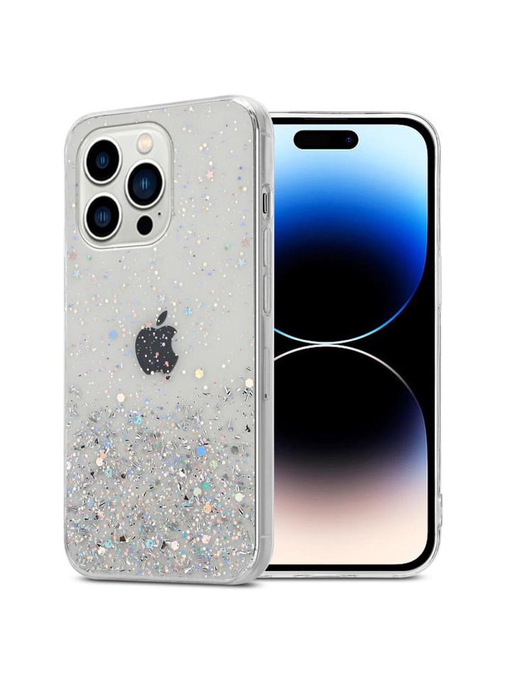cadorabo Hülle für Apple iPhone 14 PRO Glitter in Transparent mit Glitter günstig kaufen onesize