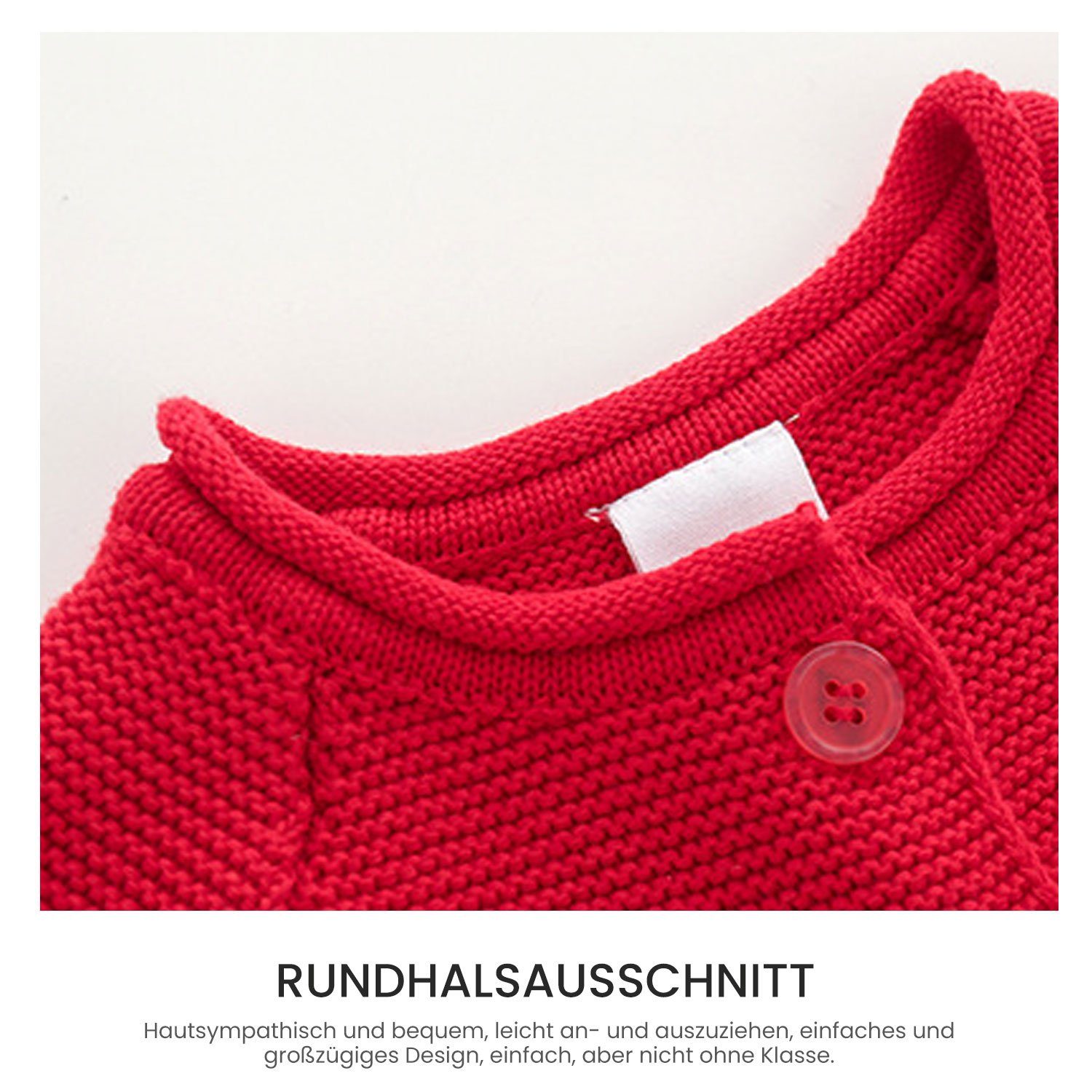 TOPMELON Strickjacke Gestrickte Strickjacke für Babys Mädchen Knopfleiste