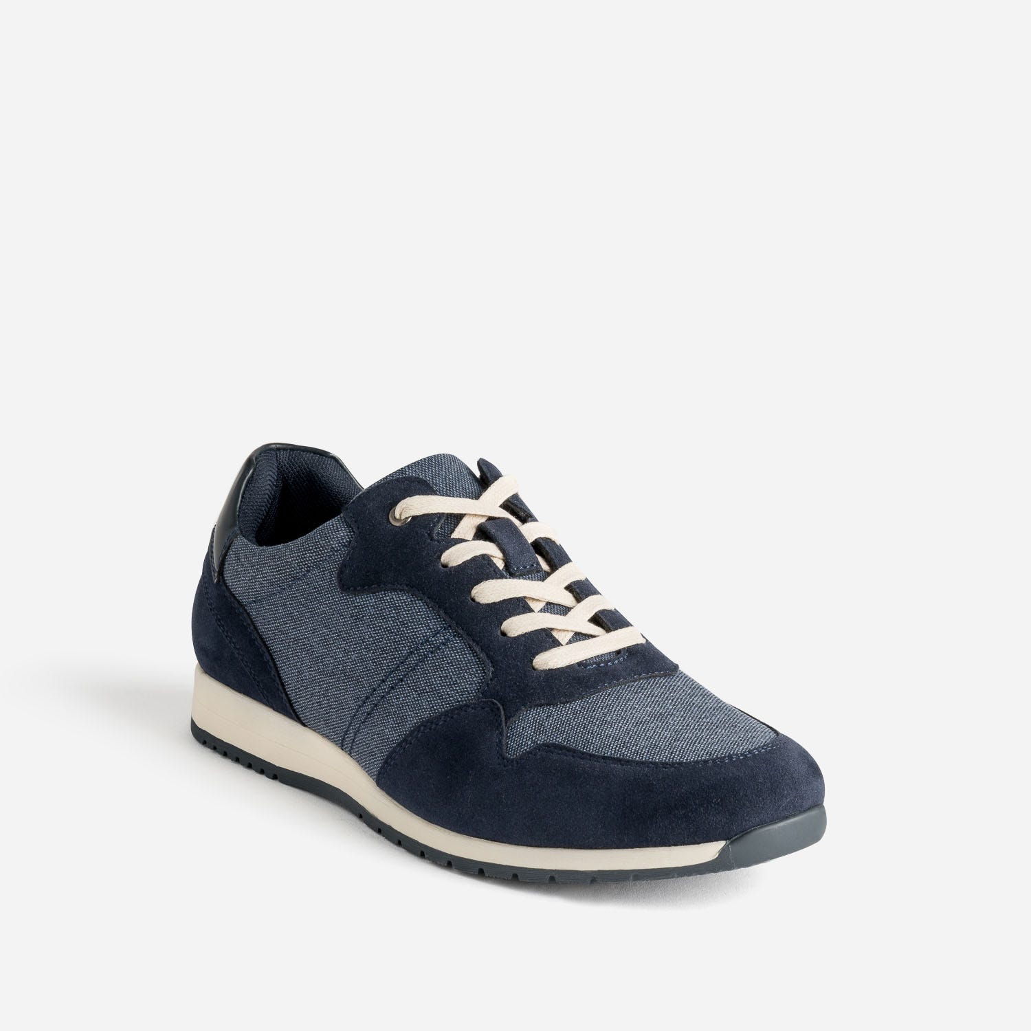 Tennis bleu marine bi matière