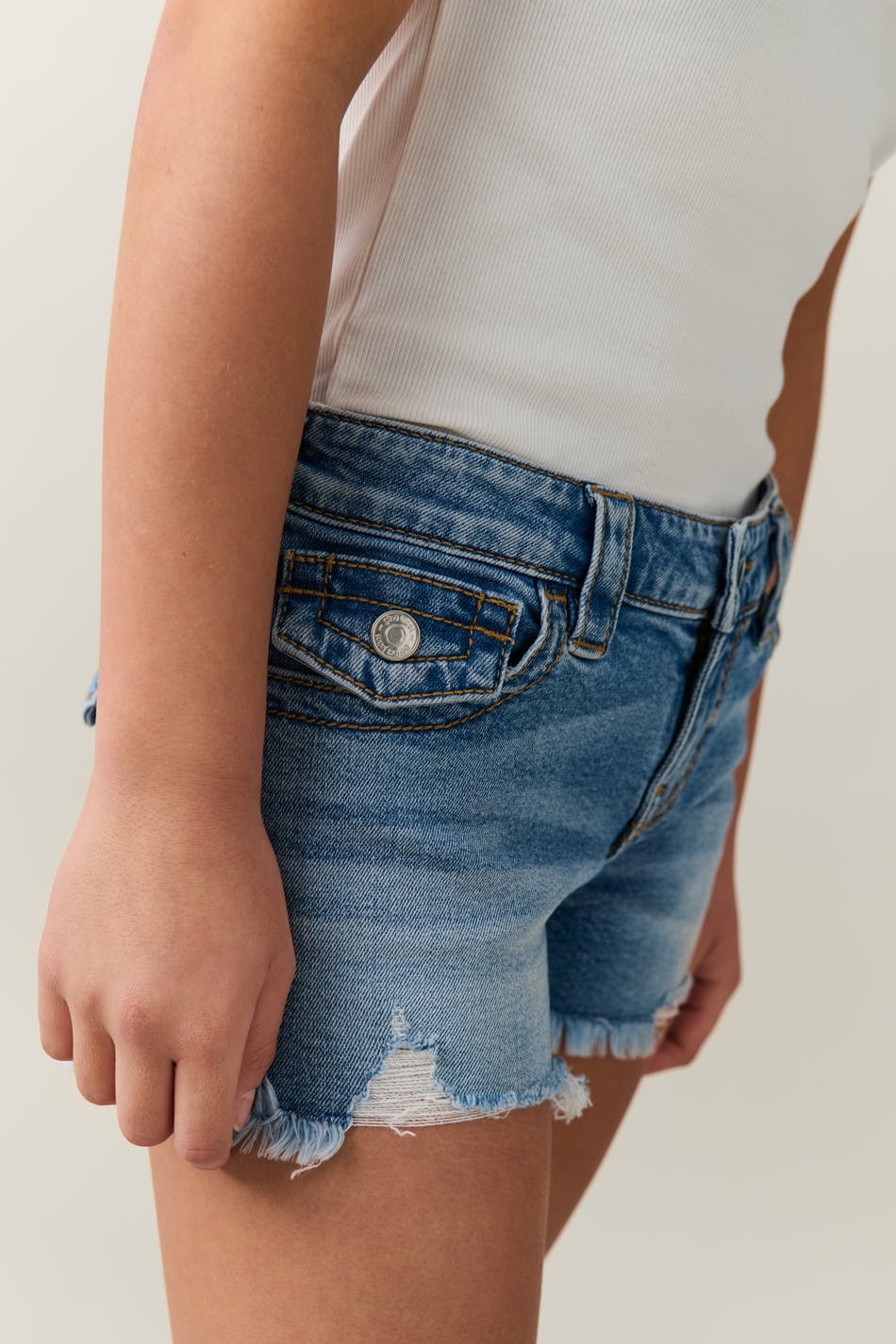Y low chunky denim shorts