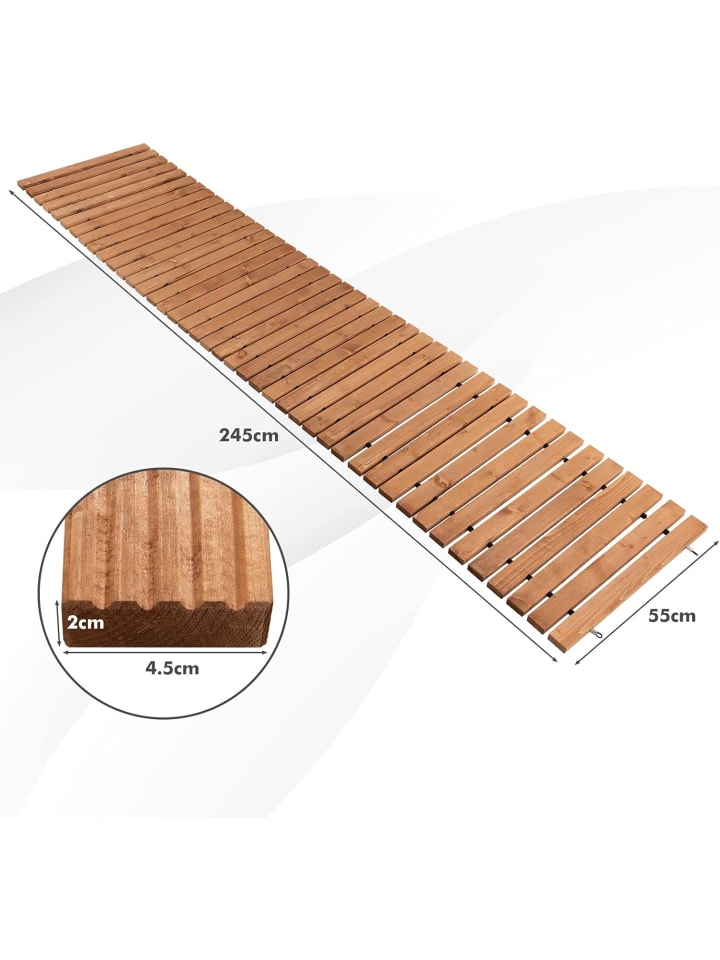 COSTWAY Ausrollbarer Garten-Holzweg 245cm in Braun günstig kaufen onesize