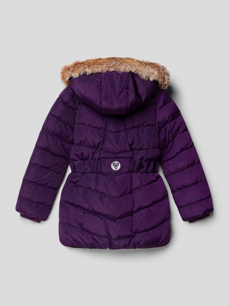Steppjacke mit Taillengürtel in lila