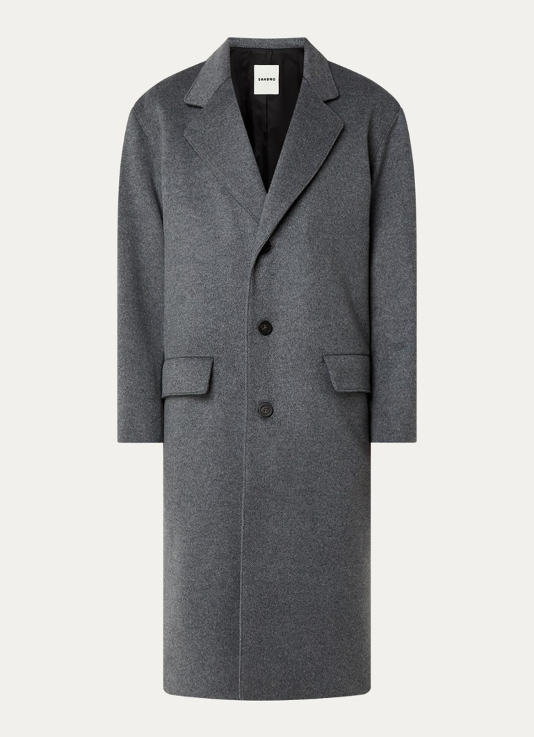 Cappotto Sandro in misto lana con tasche a patta