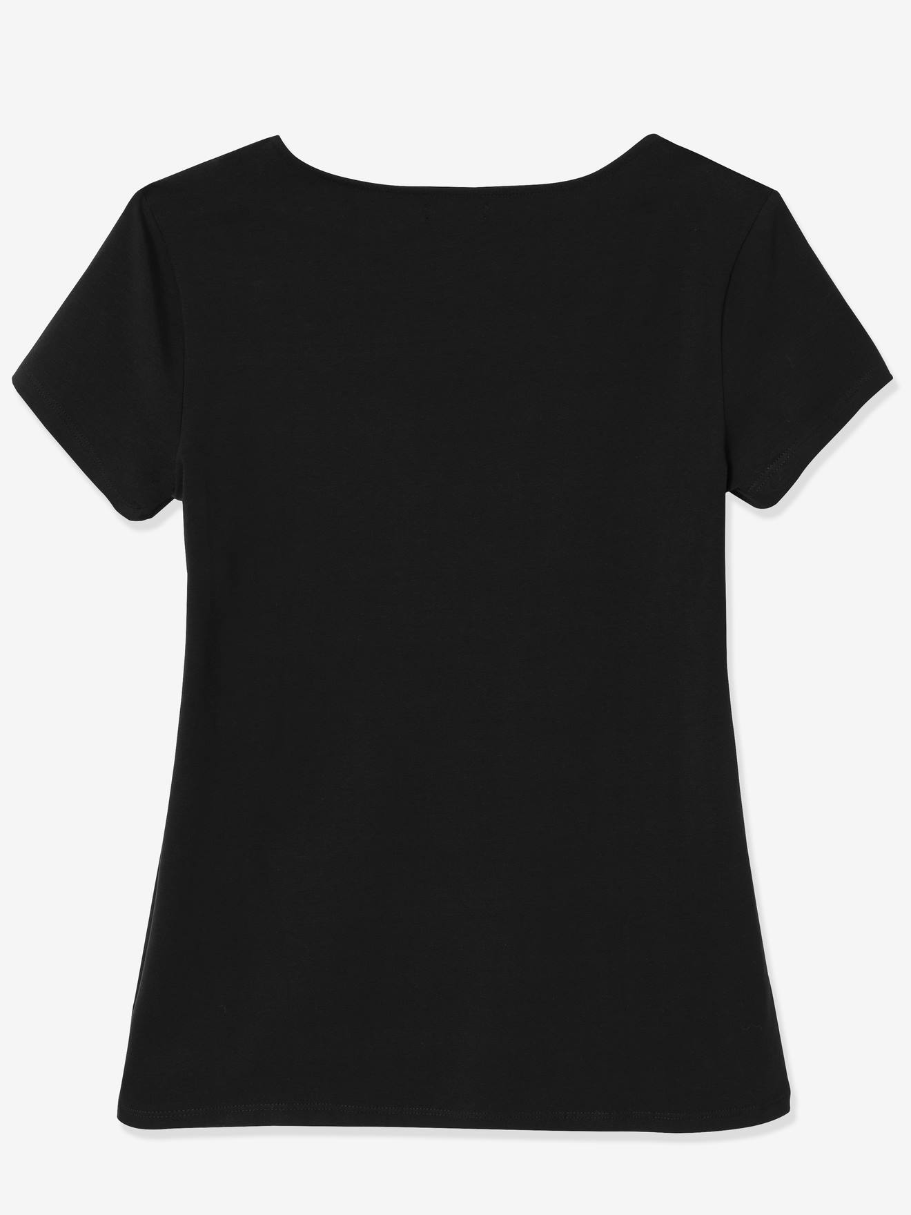 Lot de 2 T-shirts cache-coeur grossesse et allaitement noir