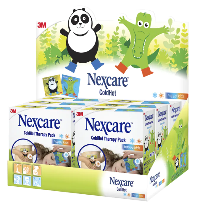 Compressa terapêutica Nexcare ColdHot Happy Kids, bolsa de gel reutilizável para frio e calor, 11x12cm