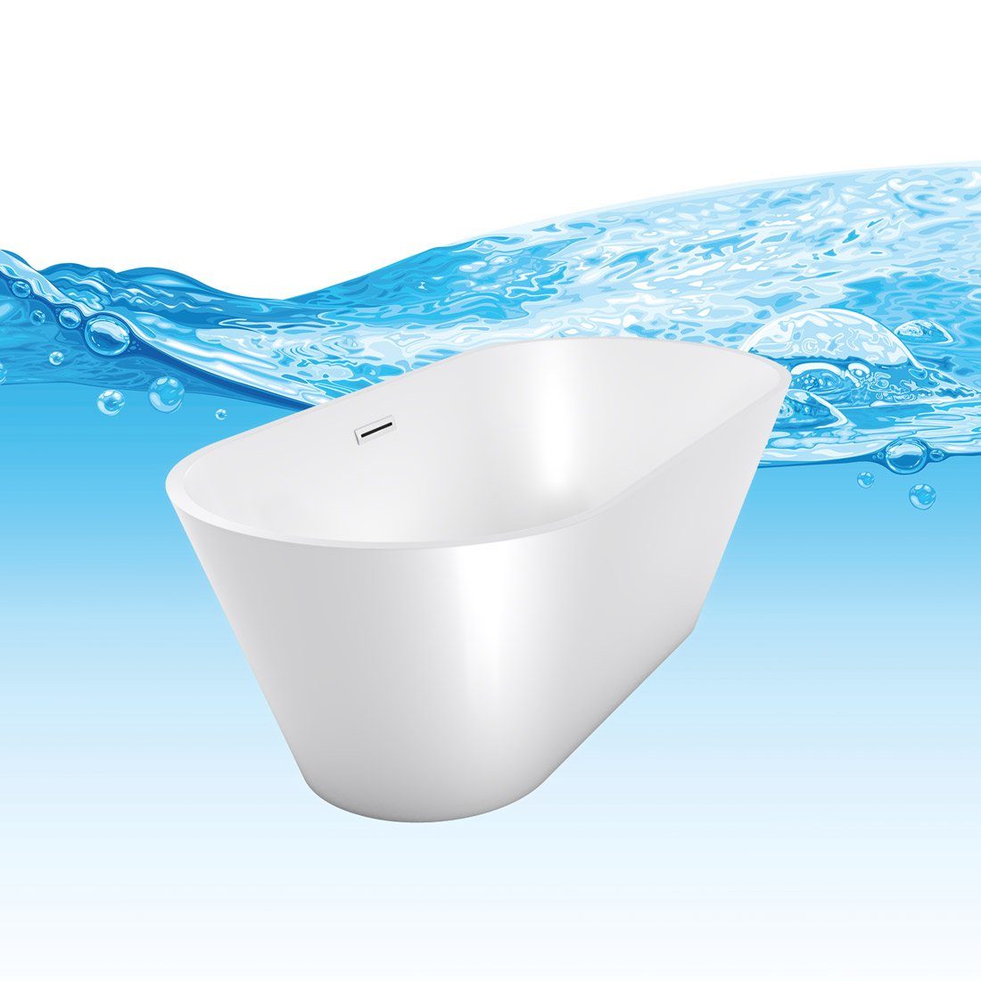 AcquaVapore Badewanne freistehende Badewanne Wanne Acryl F01 170x80cm