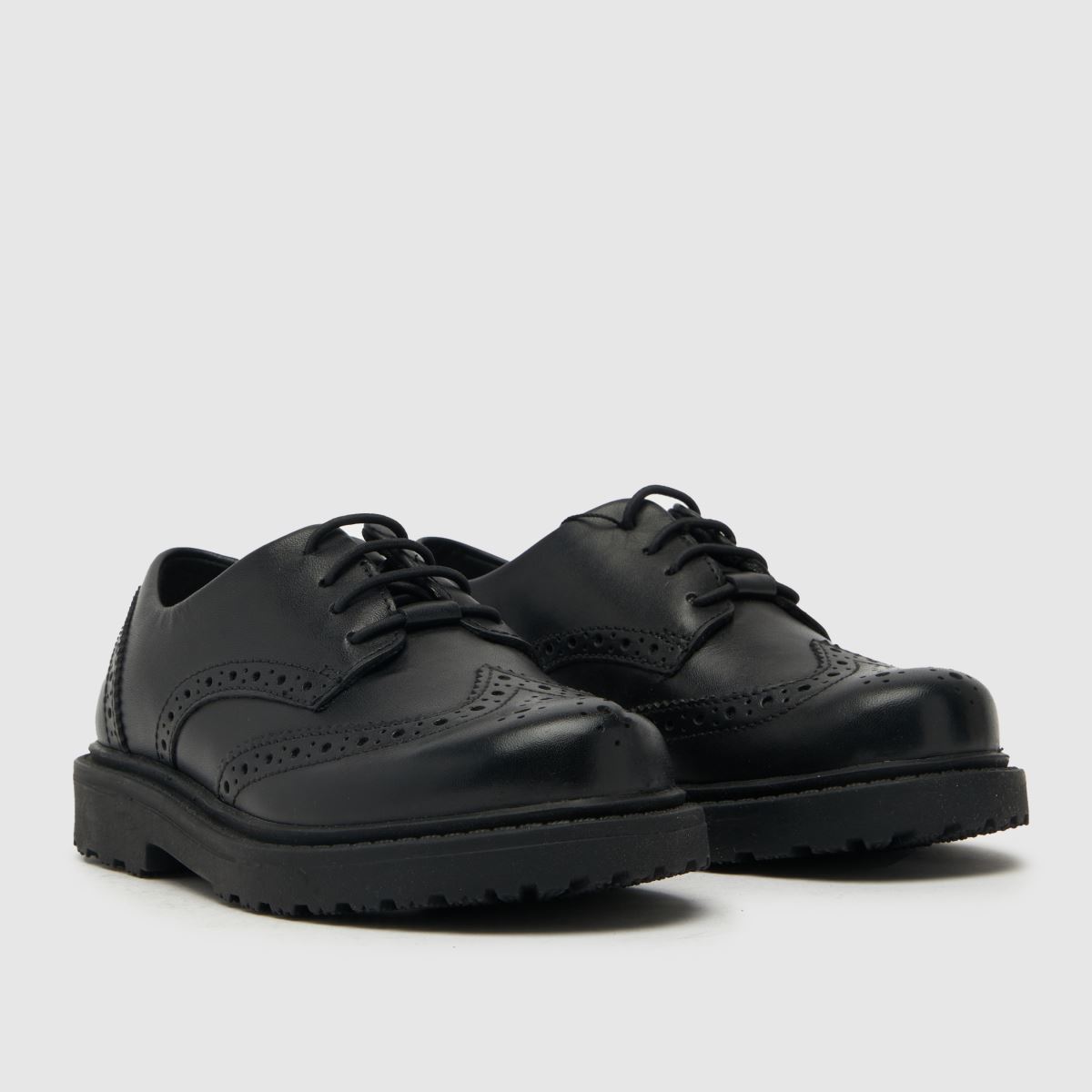 Schuh svarta gräsmatta brogues juniorskor