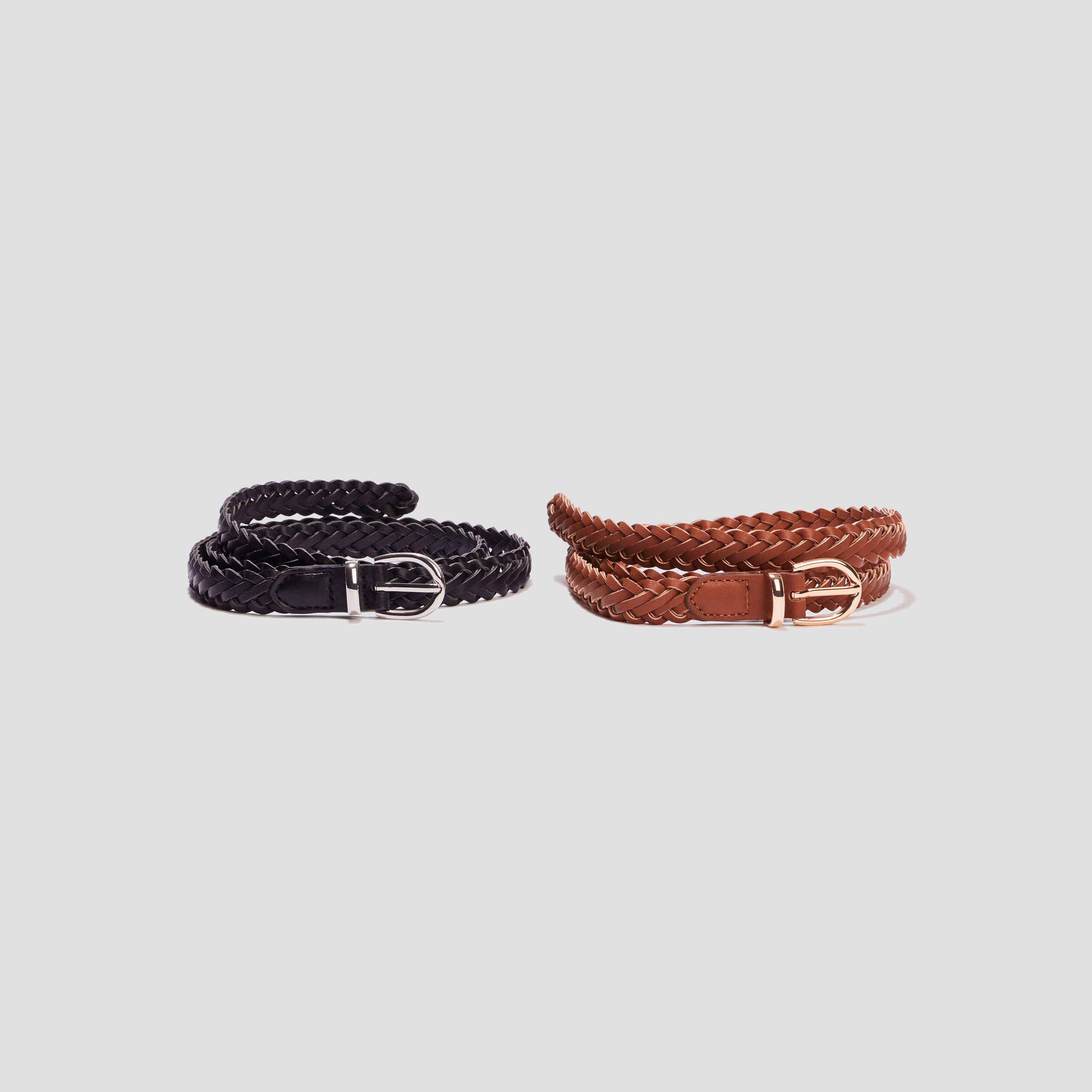 Lot 2 ceintures tressées multicolore femme | La Halle