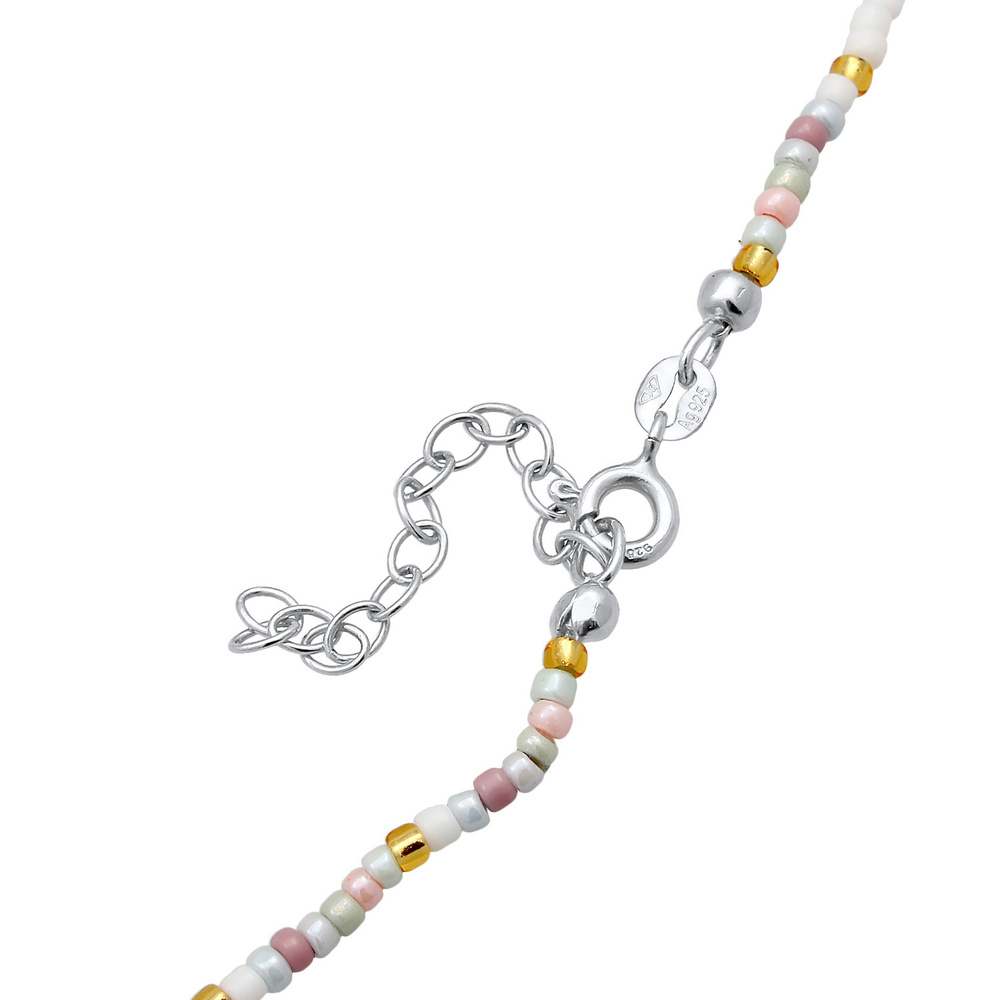 Elli Elli Collier Femmes Choker verre perles coeur tendance en argent sterling 925 pla collier