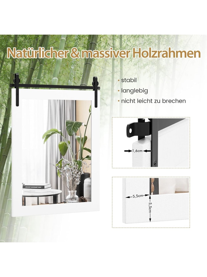COSTWAY Wandspiegel in Weiß günstig kaufen 56 cm