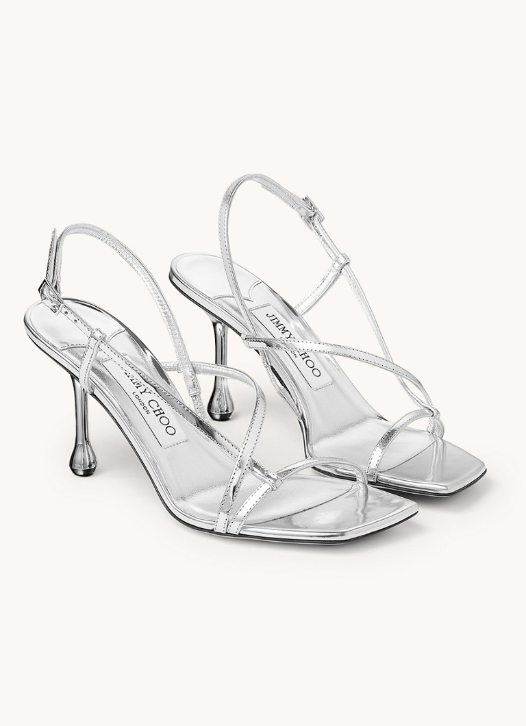 Sandale Jimmy Choo Etana 80 din piele de vițel cu efect metalic