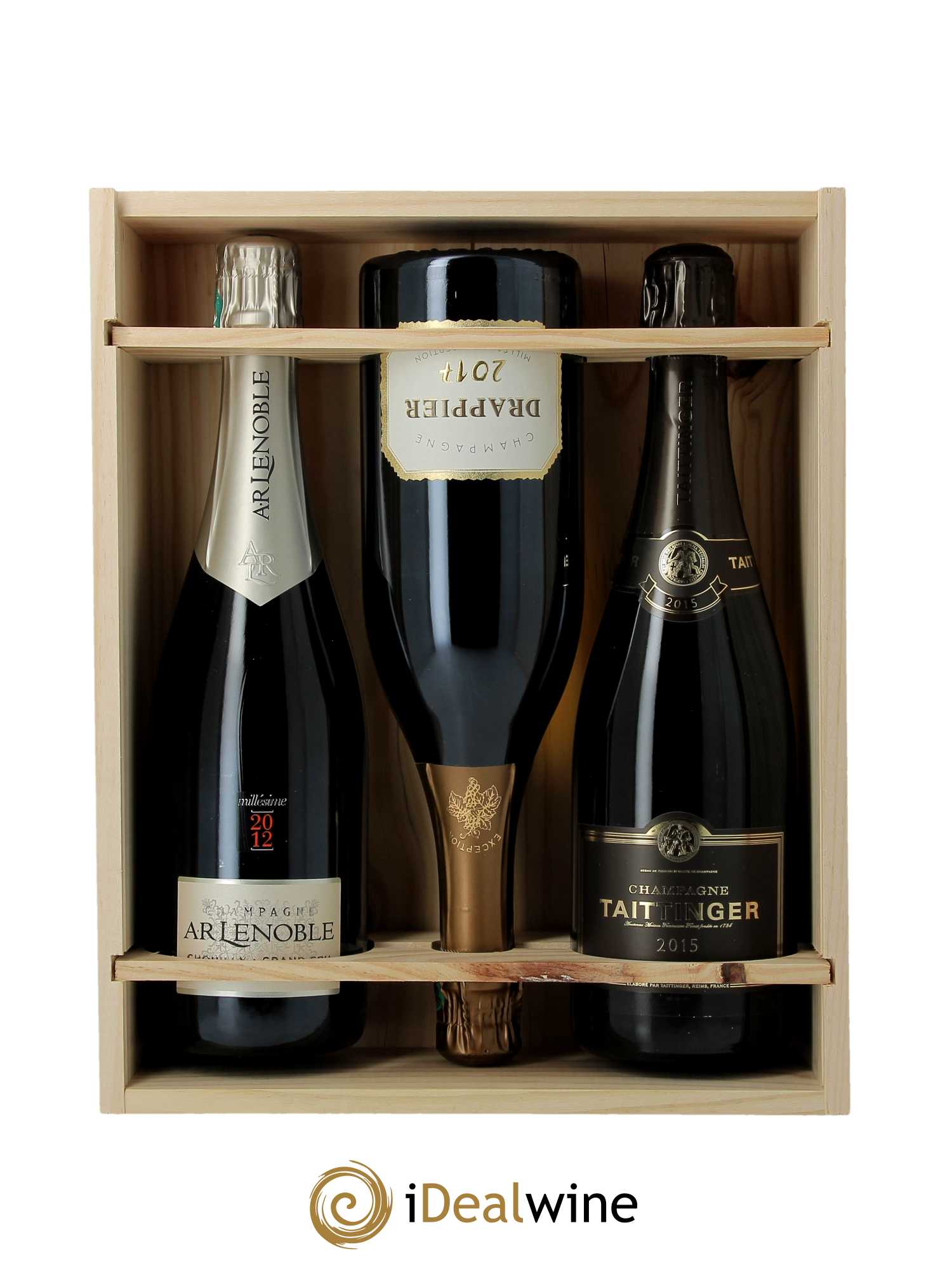 Coffret (wooden case) - Champagnes millésimés iDealwine   - Lot de 3 Bouteilles