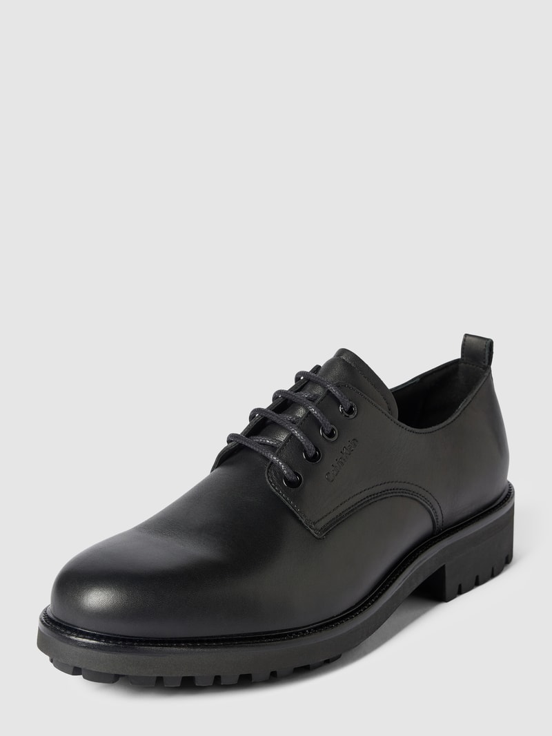 Boots aus Leder mit Label-Details Modell 'DERBY' in schwarz
