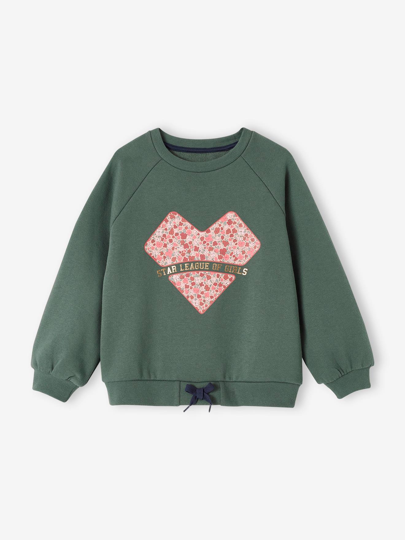 Ensemble sport sweat en molleton + legging matière technique fille vert