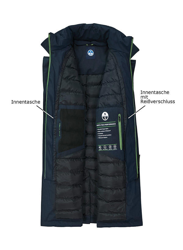 NORTH SAILS, Steppjacke, Mikrofaser wasserresistent, navy