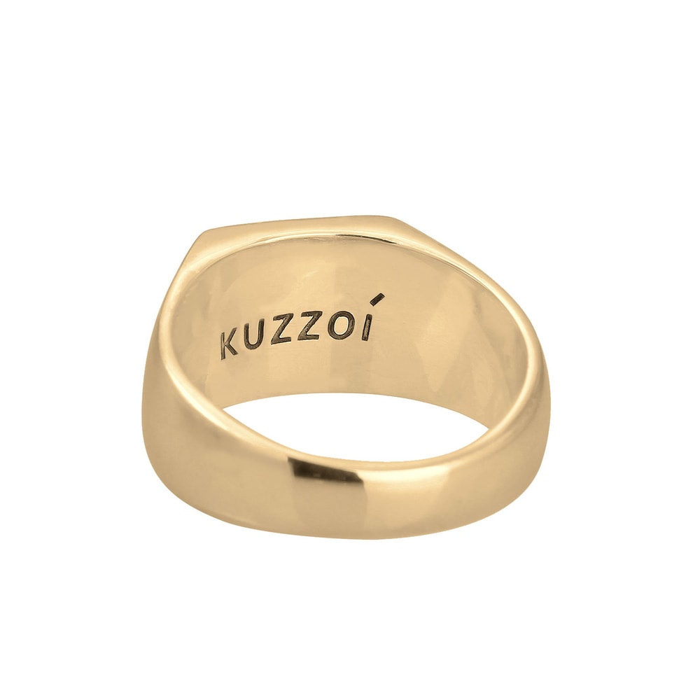 KUZZOI KUZZOI Bague Bague chevalière homme logo tendance avec émail en argent sterling 9 Bague