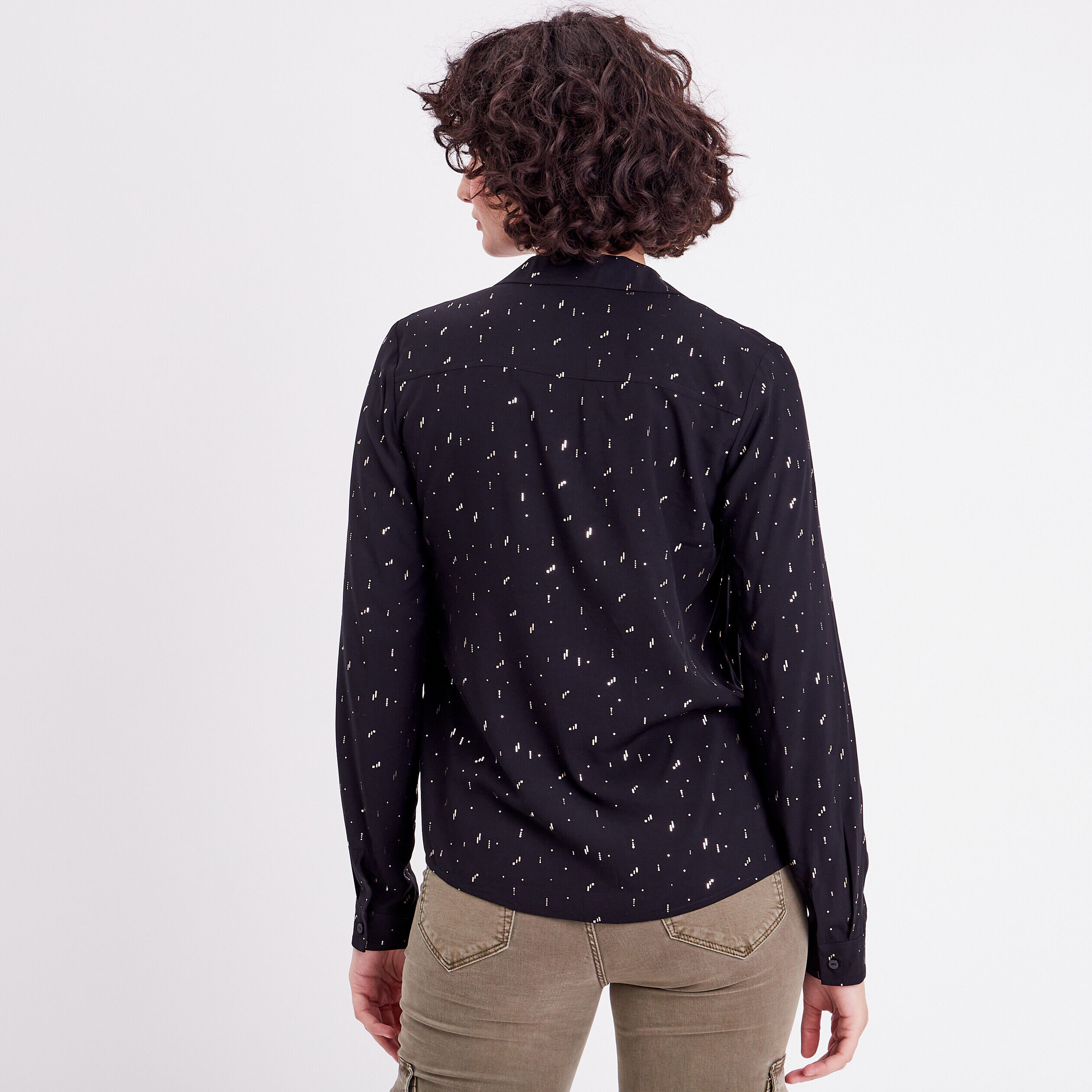 Blouse manches longues noir femme | Cache Cache