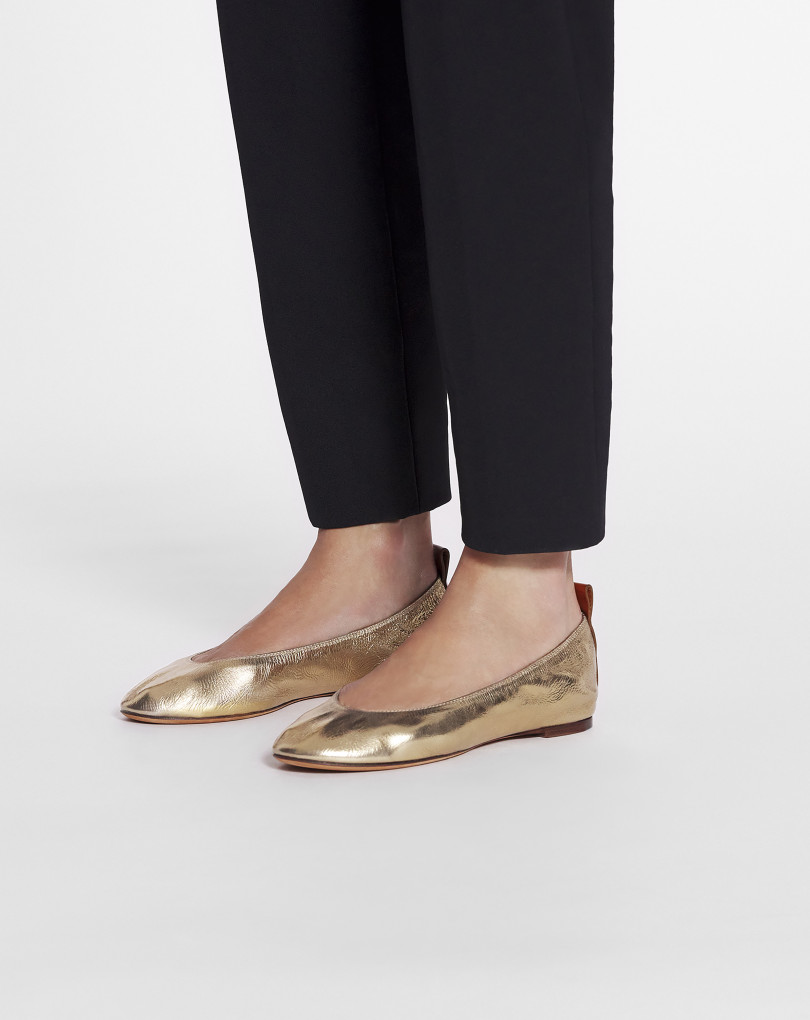 LA BALLERINE EN CUIR MÉTALLISÉ