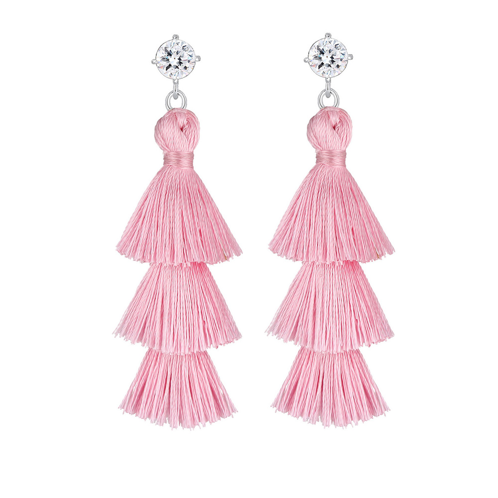 Elli Elli Boucles d'Oreilles Femme Pampil avec Cristaux en Argent Sterling 925 Boucles d'oreilles
