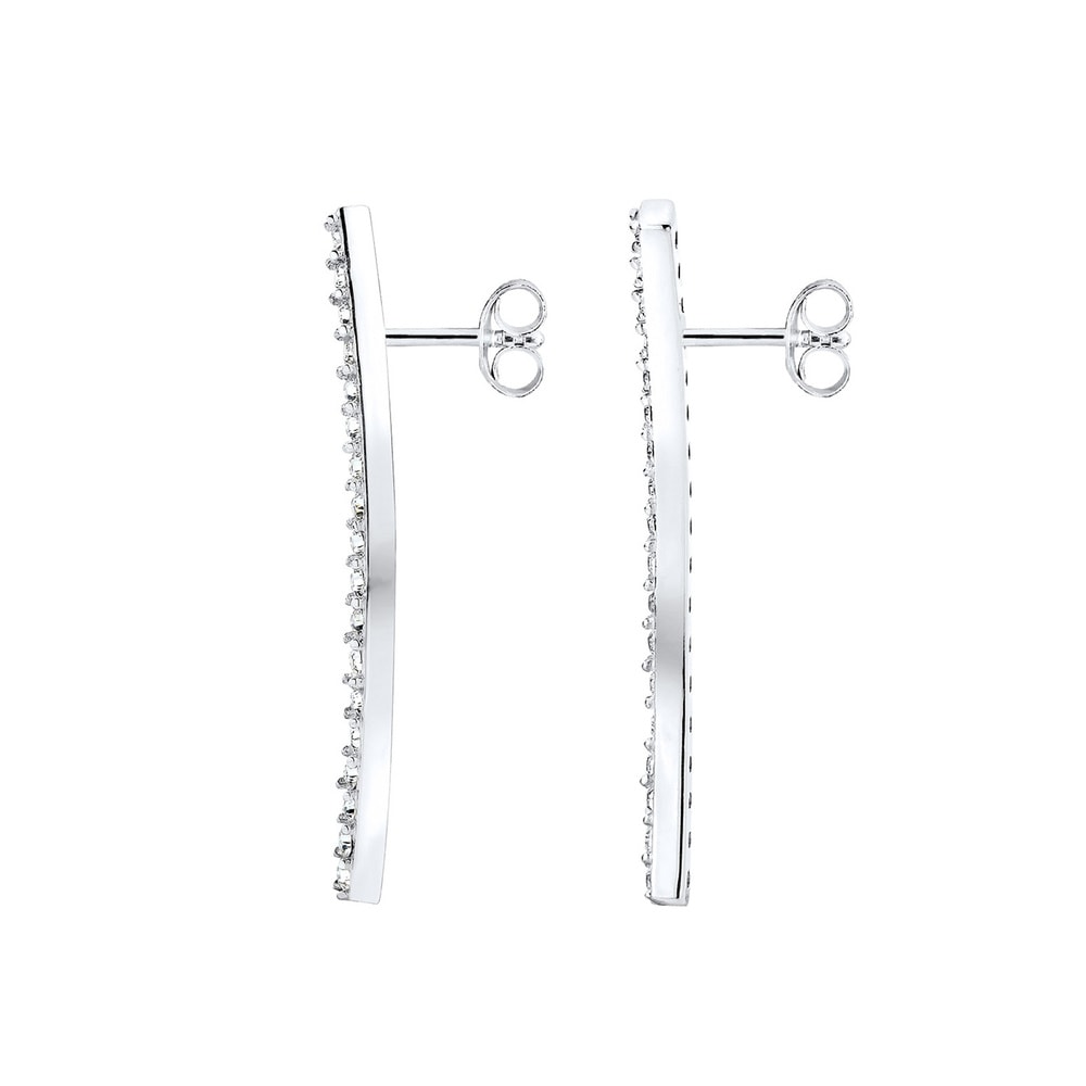 Elli Elli Boucles d'Oreilles Tropfen Geo Trend Kristalle 925 Sterling Silber Boucles d'oreilles