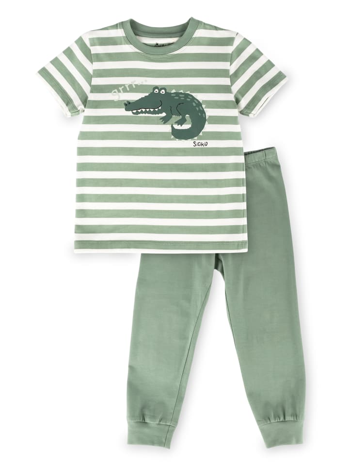 Sigikid Pyjama, kurzarm Kinder Schlafanzug in mintgrün günstig kaufen