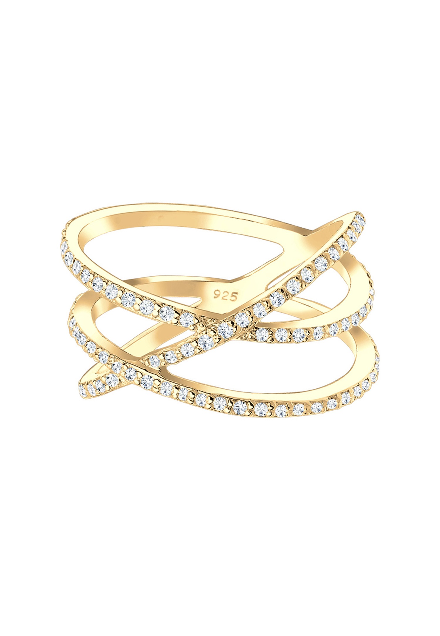 Elli 925 Sterling Silver Cubic Zirconia Wrap Ring