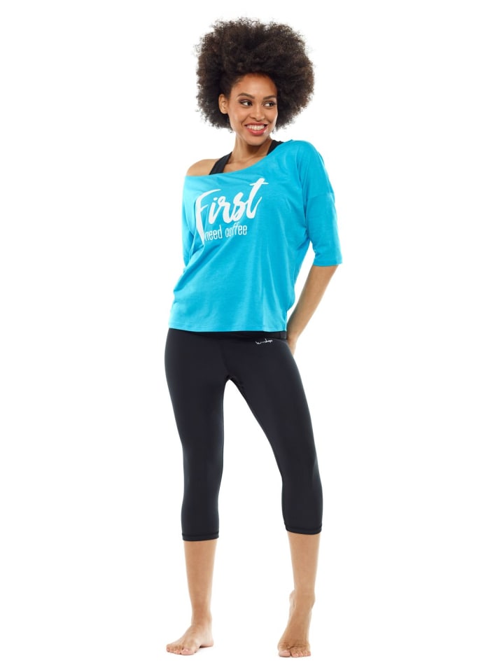 Winshape ¾-Arm Shirt Ultra Light mit Glitzer-Aufdruck MCS001 in sky blue/glitzer/weiß günstig kaufen