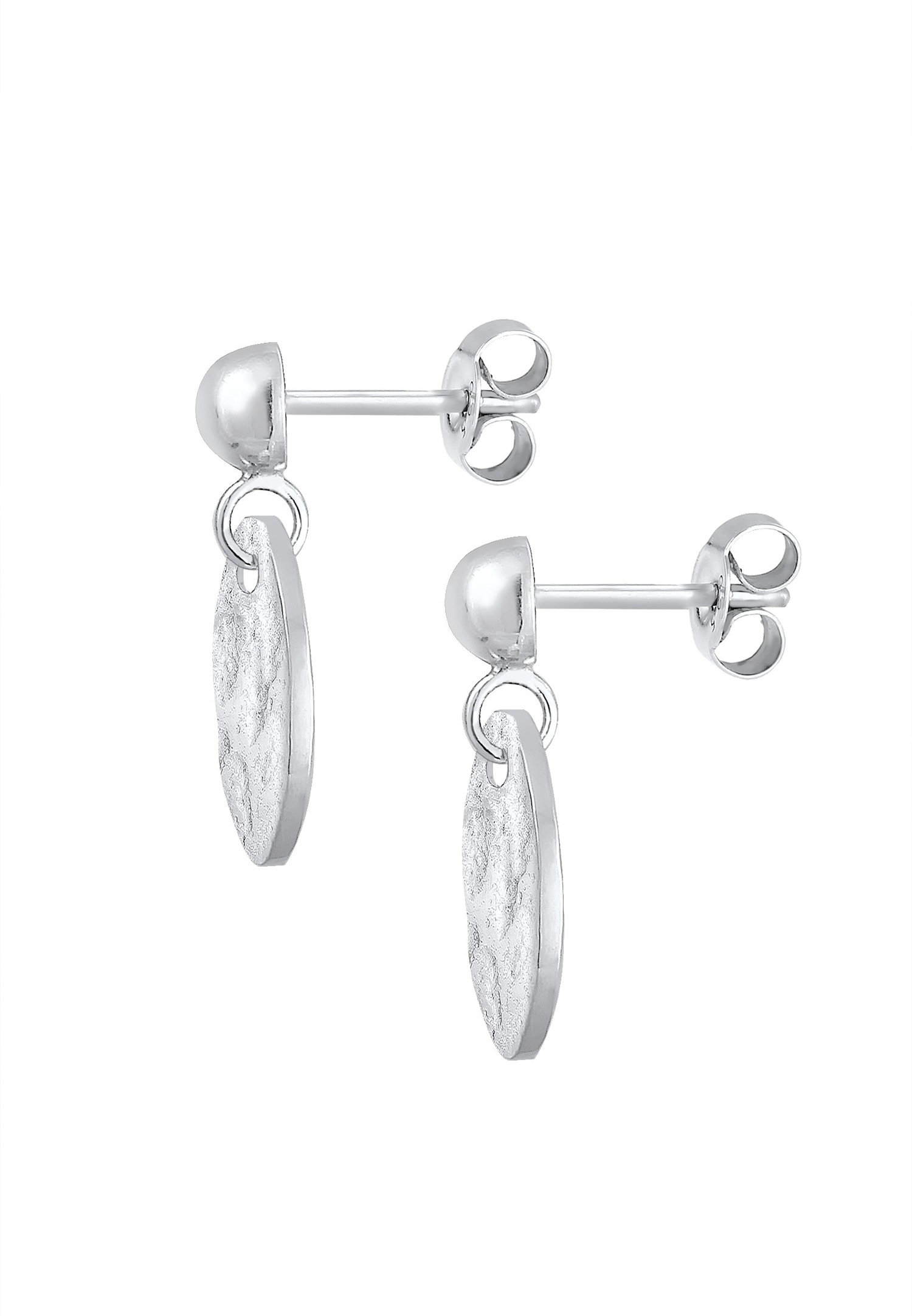 Orecchini da donna Elli con placca effetto martellato vintage anticato in argento sterling 925
