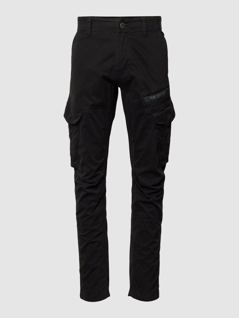 Cargohose mit Label-Detail Modell 'Nordrop' in schwarz