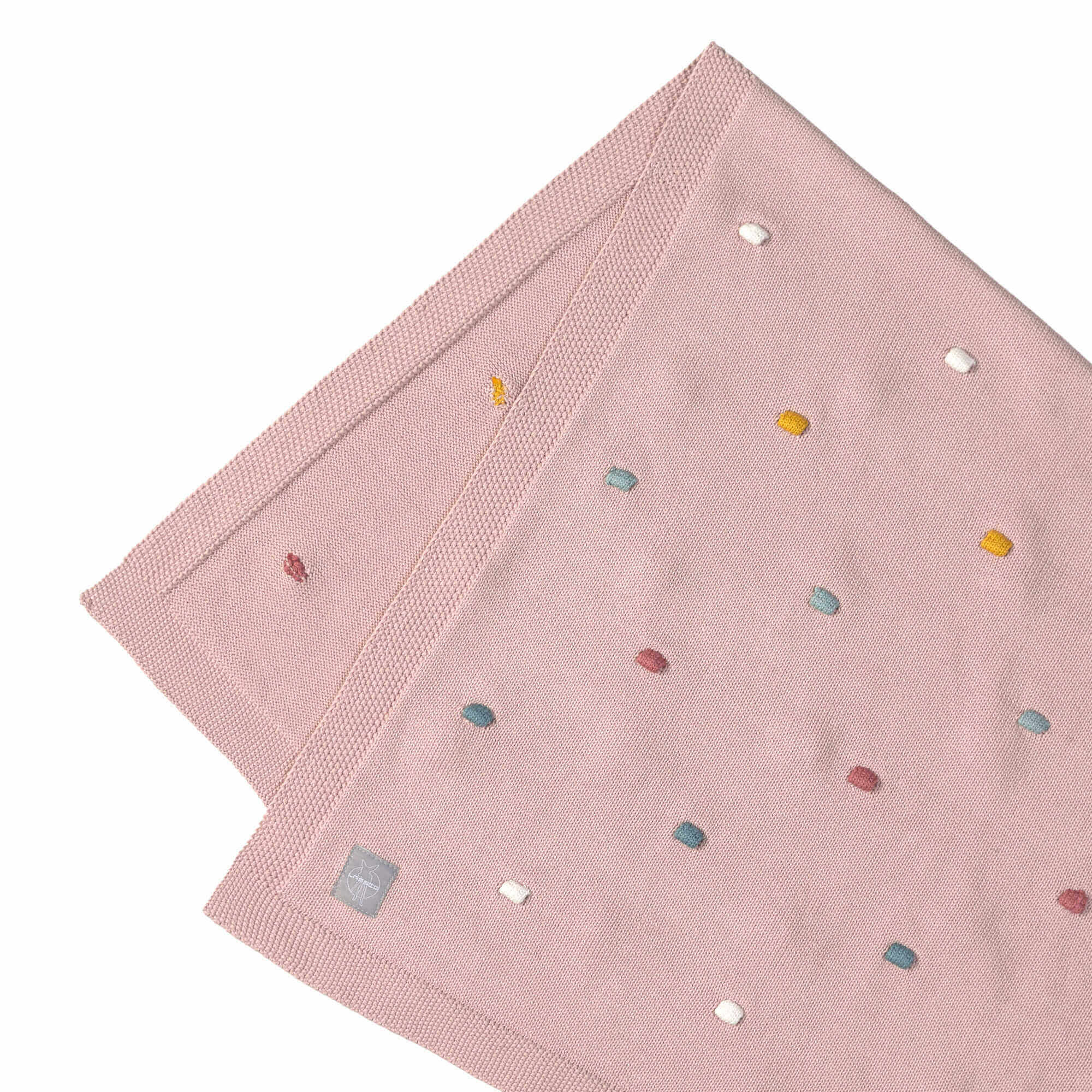 Babydecke - Bio Baumwolle, Dots, Dusky Pink