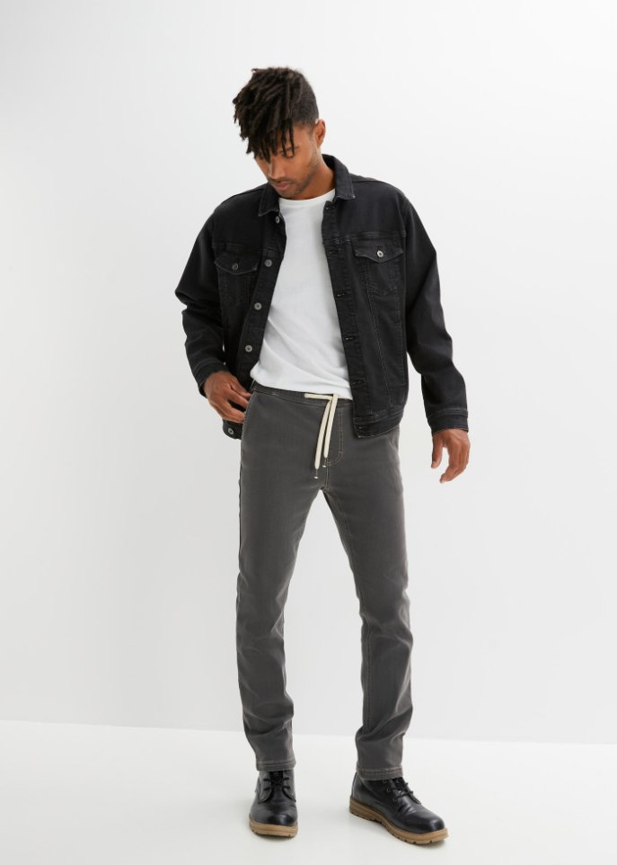 Regular Fit Schlupf-Thermojeans, Straight