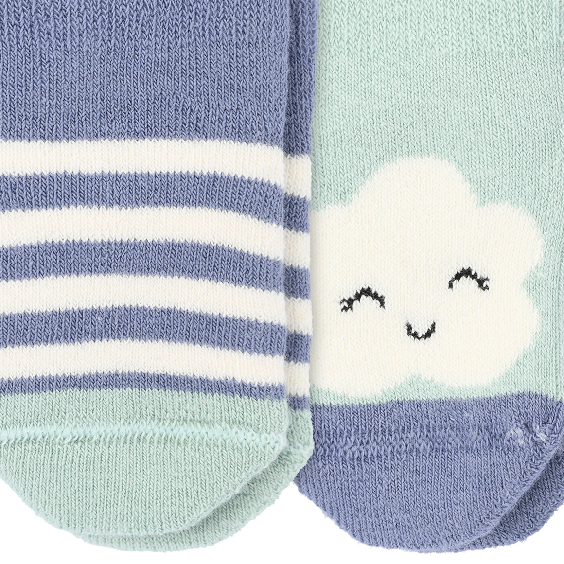 2 Paar Newborn Frotte-Socken im Muster-Mix