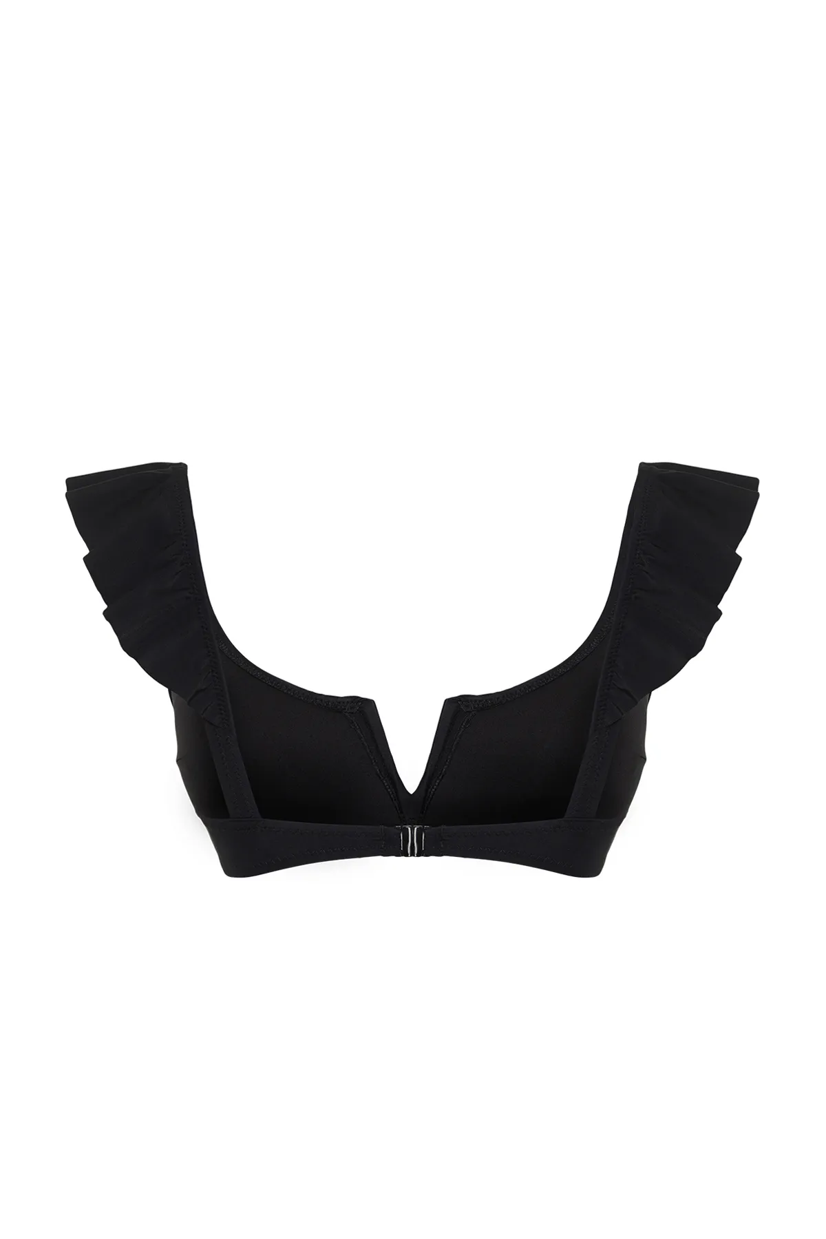 Trendyol Collection  Schwarzes Bralette-Bikinioberteil mit Rüschen TBESS21BU0053