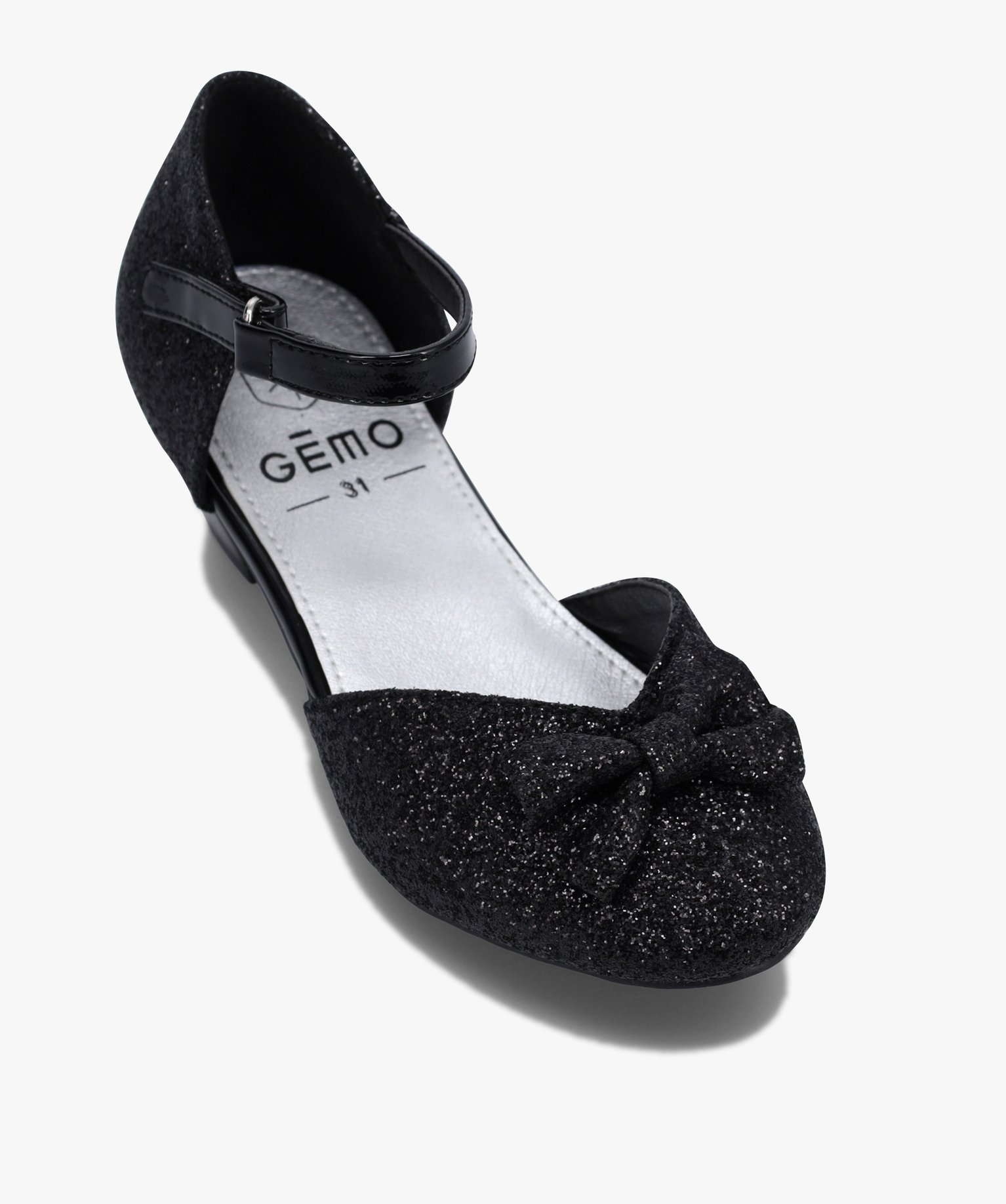 Babies fille à talon dessus pailleté avec n?ud décoratif noir | GEMO