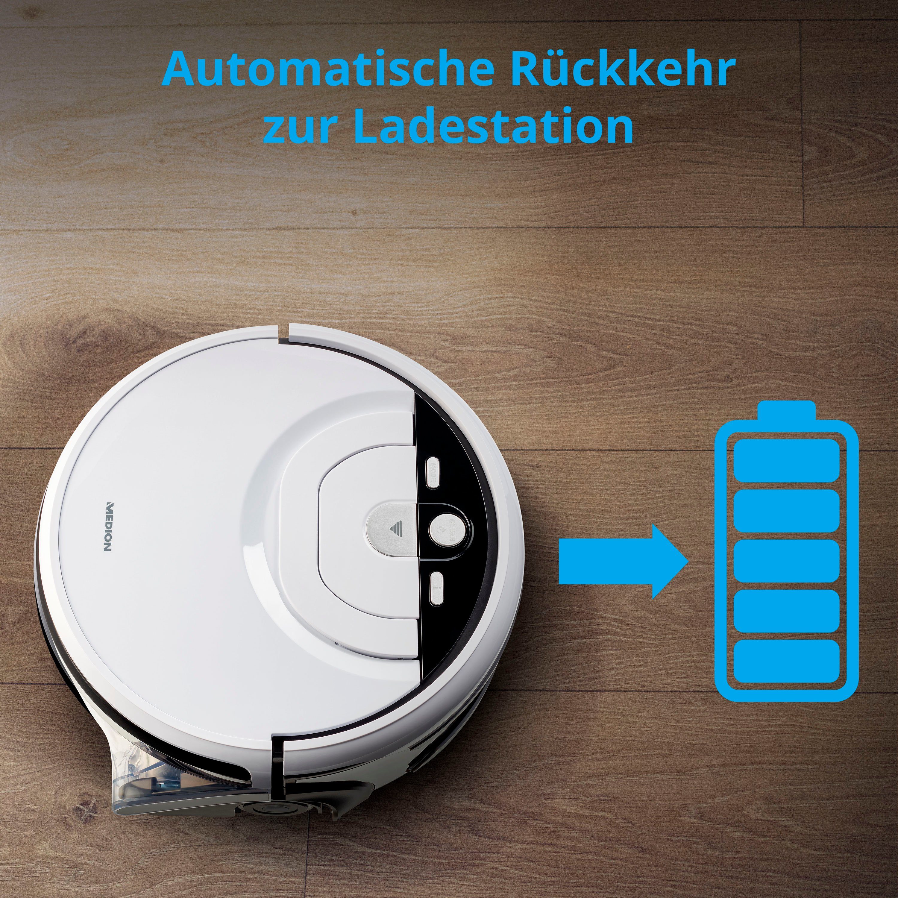 Medion® Wischroboter MD 20053, 25 W, getrennter Frischwasser- und Abwassertank