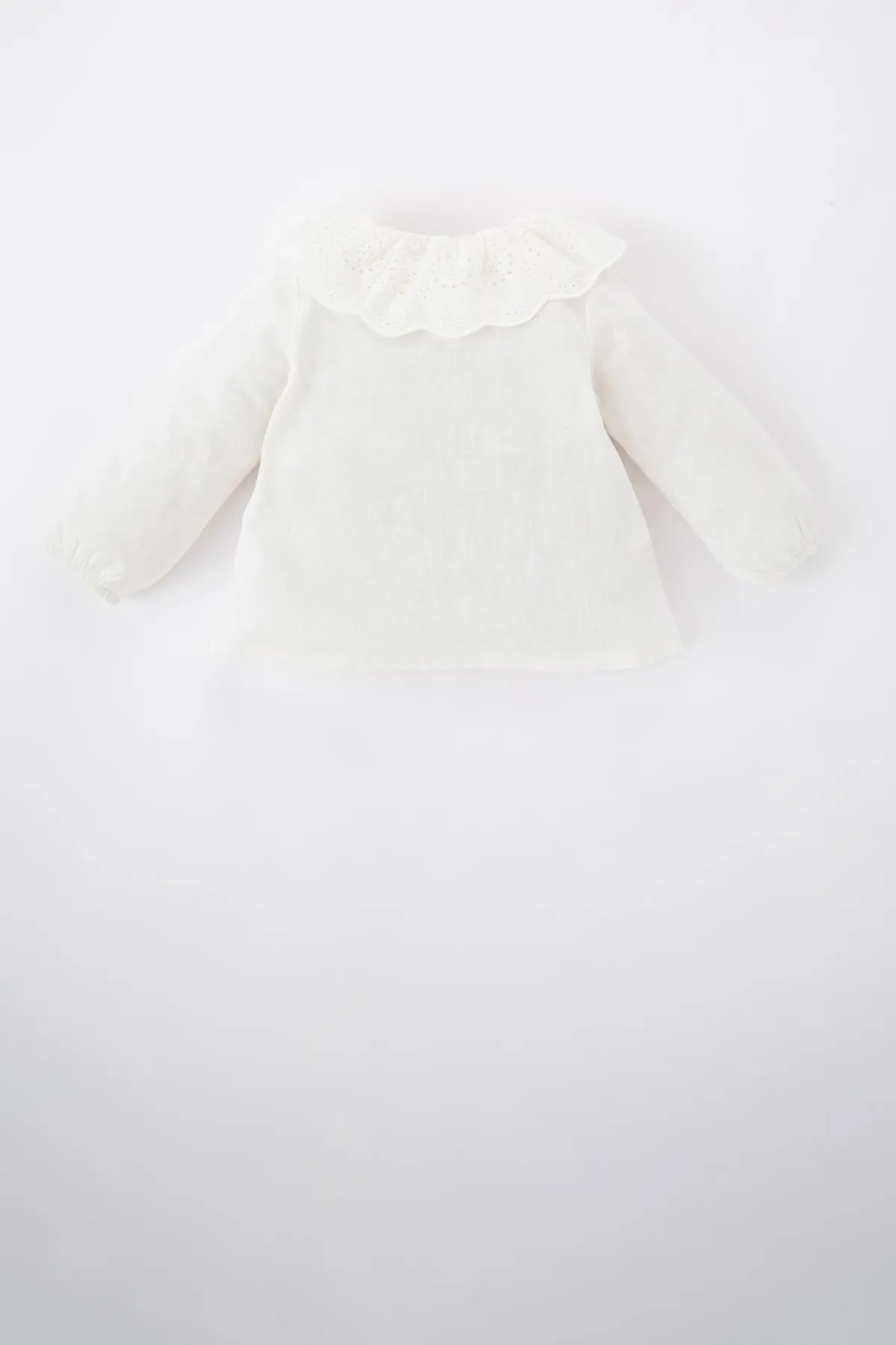 DeFacto  Baby-Mädchen-Langarmshirt mit Stickerei in Leinenoptik