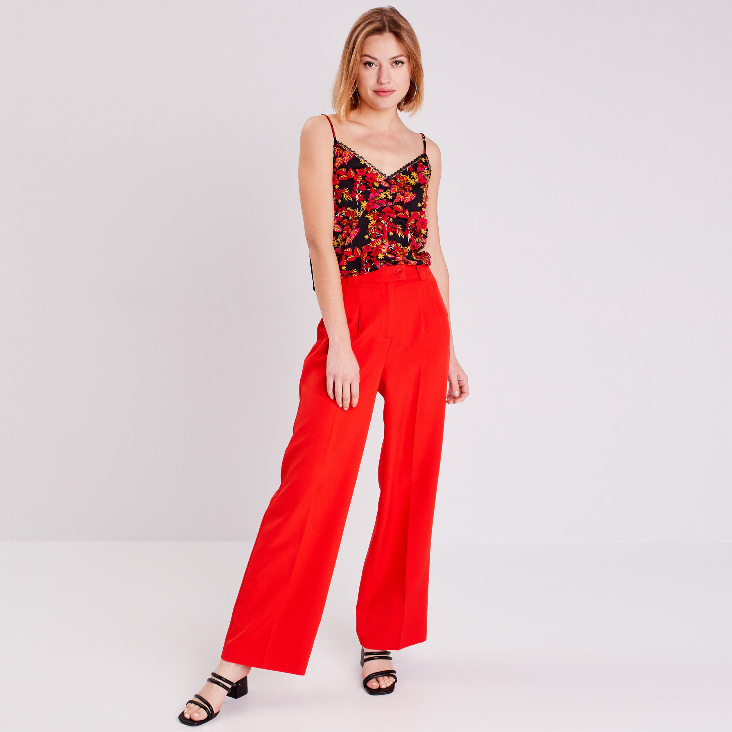 Pantalon bootcut rouge femme | Cache Cache